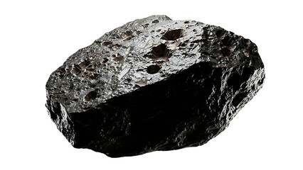 Close up of a rough textured meteorite fragment