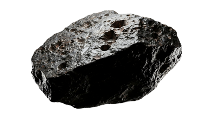 Close up of a rough textured meteorite fragment