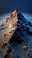 Ancient underwater pyramid in dark ocean depths