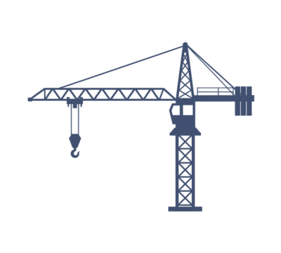 Silhouette of a Tower Crane Against Black Backdrop Construction Industry Worksite Equipment and Machinery