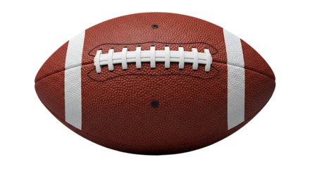 American football ball isolated on black background