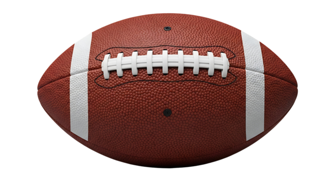 American football ball isolated on black background