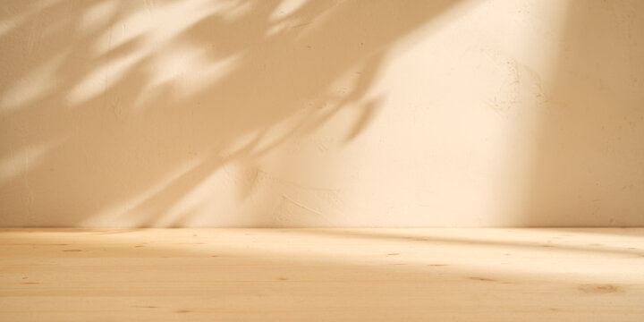 Window shadow on wall. BAckground for product presentations.