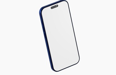 Stylish blue smartphone mockup with a clean, blank screen, perfect for app designs or showcasing your digital c