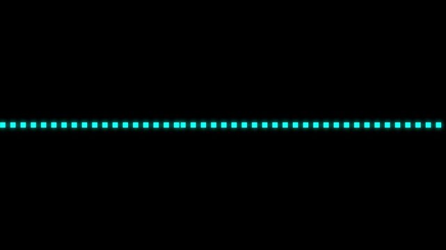 Straight dash line video. dotted path animation. right side direction with dash line animation on Black background.