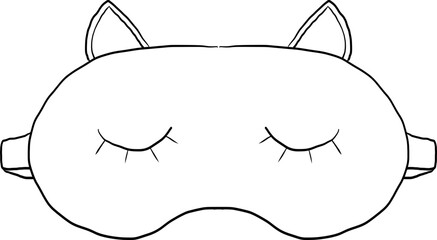  sleep mask doodle hand drawn icon. Outline drawing sleeping night mask