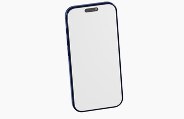 Clean, contemporary smartphone with a blue frame and blank screen. Perfect for showcasing apps and website mock