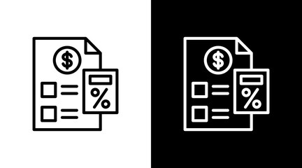 Budget Planning  White Icon Set Design