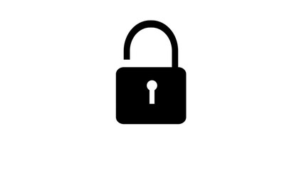 Lock icon animation on white background. locked and unlocked lock animation. lock icon protection safety security privacy password concept. - Powered by Adobe