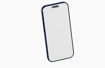 3D render of a smartphone with a blank screen, perfect for showcasing apps, websites, or designs. Clean and modern aesth