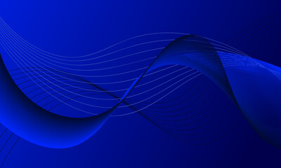 blue business lines wave curves on soft gradient abstract background