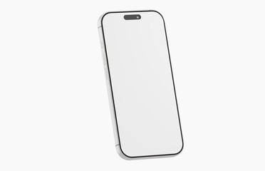 Clean, isolated smartphone mockup. Perfect for app mockups, website designs, or advertising technology. White d