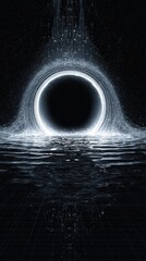 Waters stir around a cosmic black hole