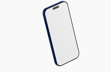 Stylish smartphone mockup with a blank screen, perfect for illustrating app designs or website layouts. Ideal for techno