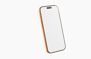 Stylish mockup of a gold smartphone featuring a blank screen, perfect for showcasing apps or designs. Ideal for