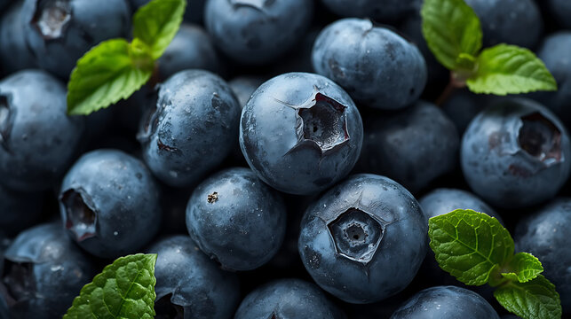Fresh blueberries in a bowl on a wooden table