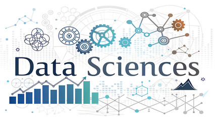 Abstract vector illustration of a business graph design concept showing technological connection and engineering gears