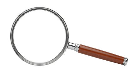 Fototapeta premium Antique magnifying glass with ornate silver frame