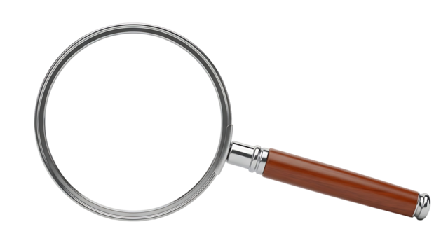 Antique magnifying glass with ornate silver frame