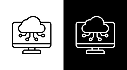 Edge Computing  White Icon Set Design