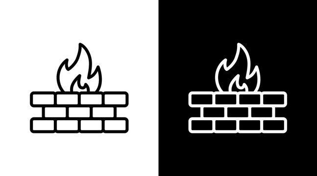 Firewall  White Icon Set Design