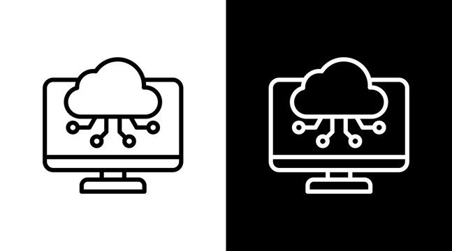 Edge Computing  White Icon Set Design