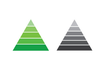 five levels of Triangle Pyramid. Pyramid charts with 5 levels . Levels of triangular pyramid icon set. Vector illustration. eps10