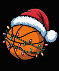 Obraz premium Basketball Christmas Boy Apparel, Funny Santa Sport