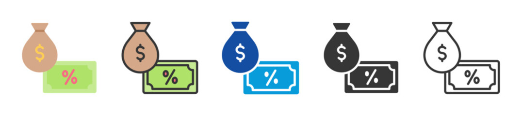 tax advantage icon set multi style various collection