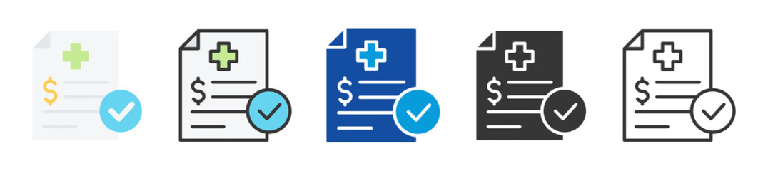 Fototapeta premium qualified medical expense icon set multi style various collection