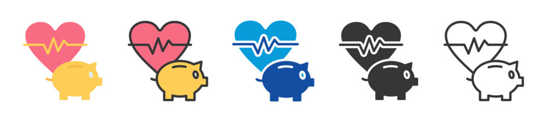 health care saving icon set multi style various collection