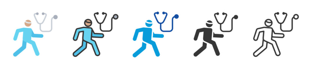 outpatient care icon set multi style various collection