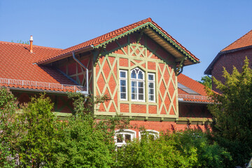 Altes Wohngebäude aus Backstein, Mehrfamilienhaus, Lüneburg, Niedersachsen, Deutschland