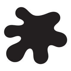 Black ink splat shape a simple irregular graphic design element for abstract backgrounds grunge textures or creative projects