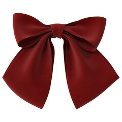 Elegant burgundy bow isolated on white background for festive designs
