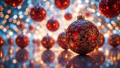 Festive christmas ornaments on a surface