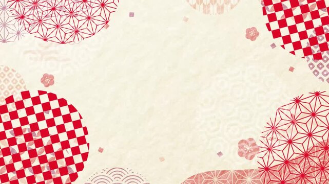 和柄の円形デザインが回転するループ動画