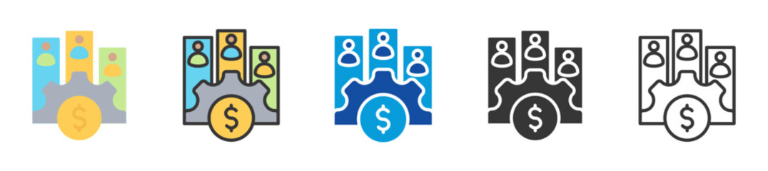 economic competition icon set multi style various collection