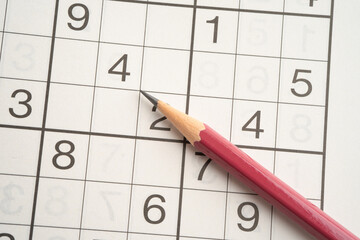 Puzzle game with pencil for practice skill.