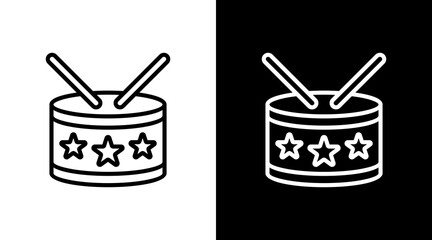 Drum  White Icon Set Design