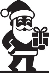 santa claus with gift box