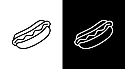Hot Dog  White Icon Set Design