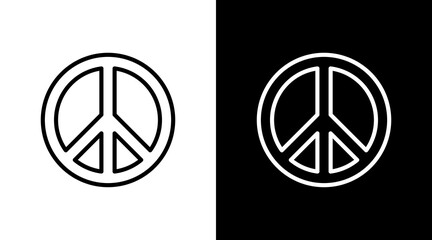 Peace Symbol  White Icon Set Design
