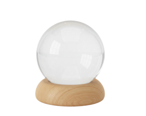 Empty Snow Globe with Wooden Base for Festive Design Presentation