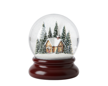  Clear Glass Snow Globe with Wooden Stand Mockup - Powered by Adobe