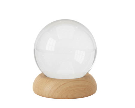 Empty Snow Globe with Wooden Base for Festive Design Presentation