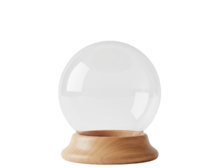 Clear Christmas Snow Globe Mockup Isolated on White