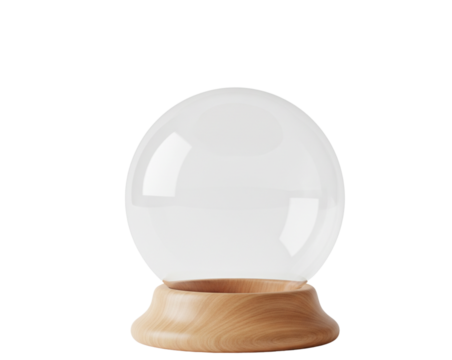 Clear Christmas Snow Globe Mockup Isolated on White