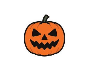 Halloween Pumpkin Face icon vector design illustration.