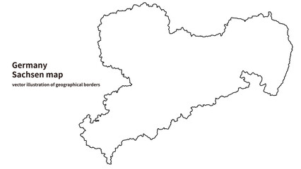 Fototapeta premium Map of Saxony – German Federal State Vector Illustration